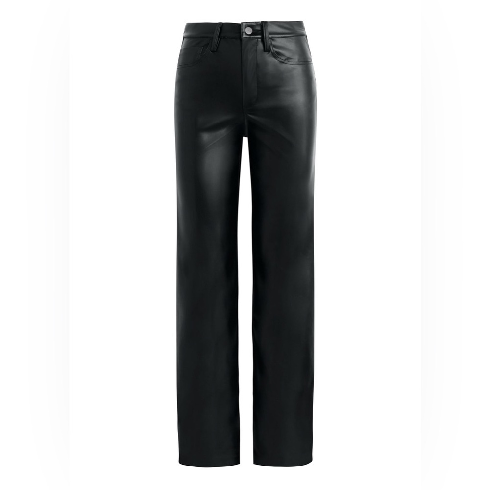 Joe’s Jeans The Margot high-rise straight leg vegan leather in black size 27